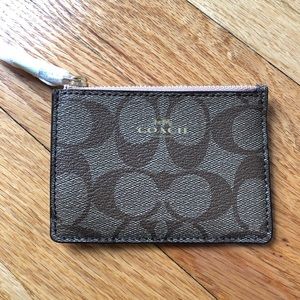 Coach Mini Skinny ID Signature Canvas Case Card